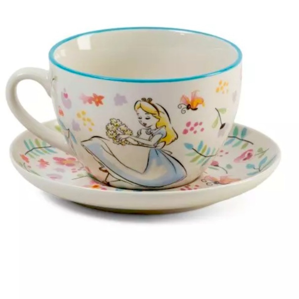 💥Disney Alice in Wonderland Tea Cup & Saucer Set White Porcelain Paradi…